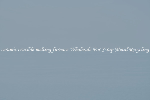 ceramic crucible melting furnace Wholesale For Scrap Metal Recycling