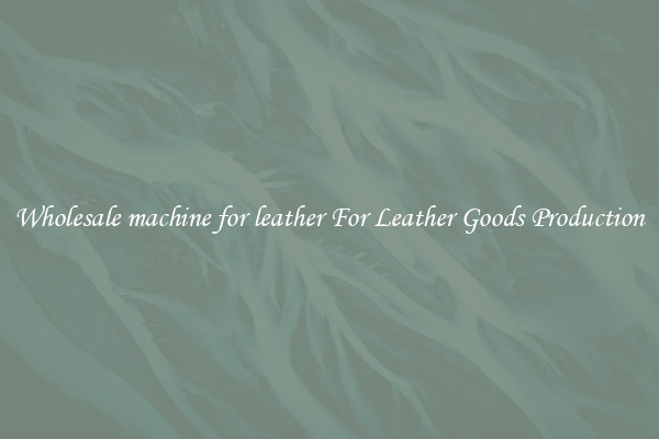 Wholesale machine for leather For Leather Goods Production