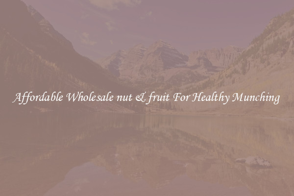 Affordable Wholesale nut & fruit For Healthy Munching 