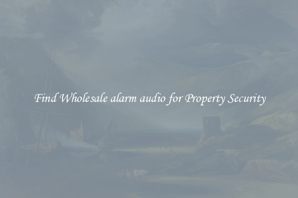 Find Wholesale alarm audio for Property Security
