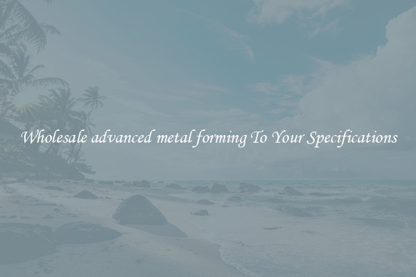 Wholesale advanced metal forming To Your Specifications