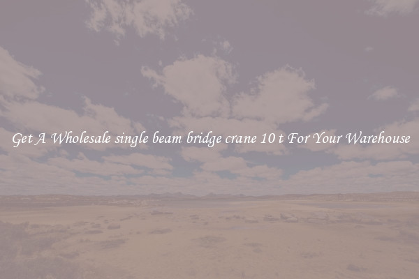 Get A Wholesale single beam bridge crane 10 t For Your Warehouse