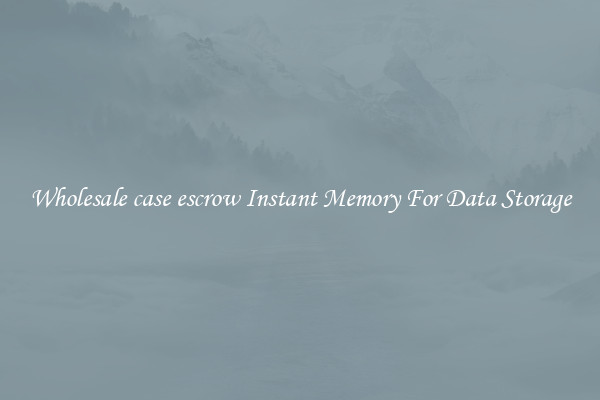 Wholesale case escrow Instant Memory For Data Storage