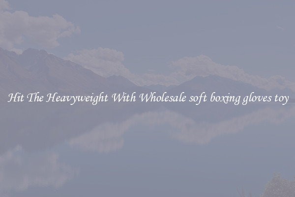 Hit The Heavyweight With Wholesale soft boxing gloves toy